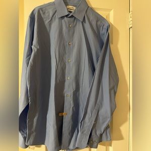 Men’s button down shirt. Nice blue plaid.  Regular fit. Performance non-iron